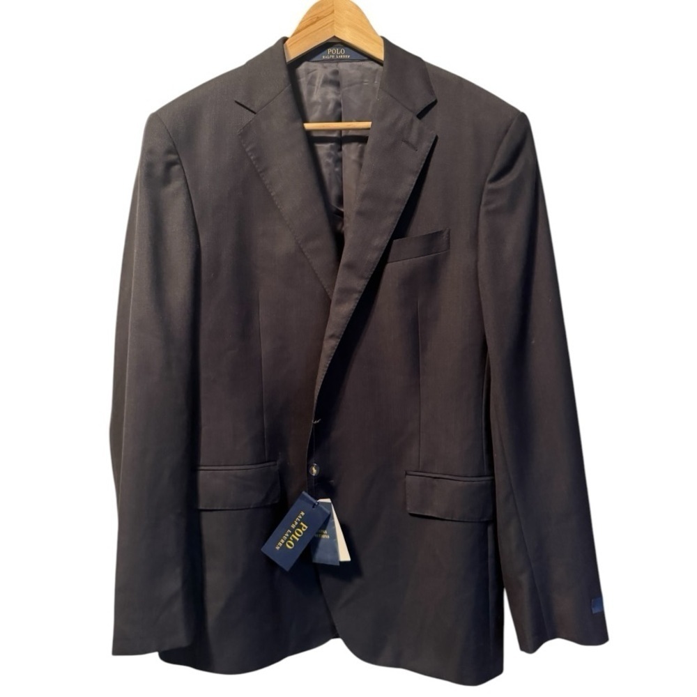 POLO Ralph Lauren 100% Wool Blazer, Dark Navy, Size 46R